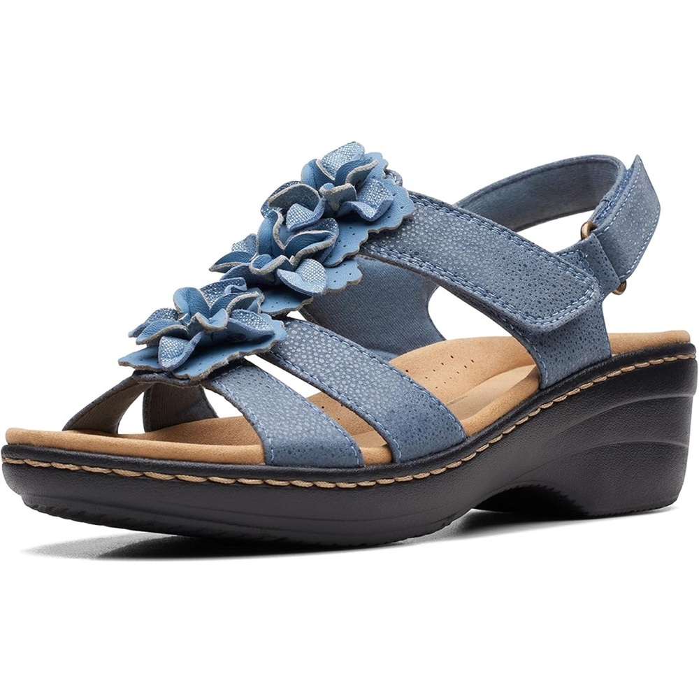 Elegant Blue Floral Women's Sandals